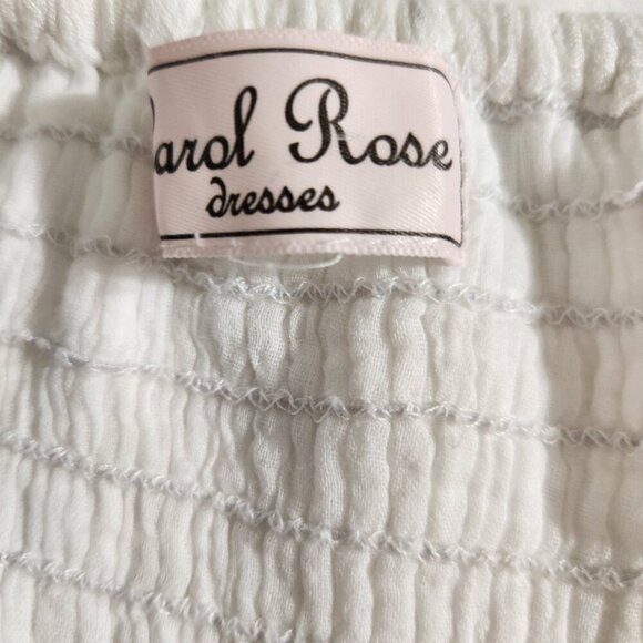 Carol Rose Women's Size S/M White Sleeveless Gauze Button Front Maxie Dress Boho - Picture 13 of 15